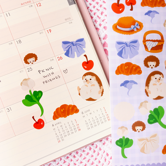 Siili piknikillä | Vinyylitarra-arkki