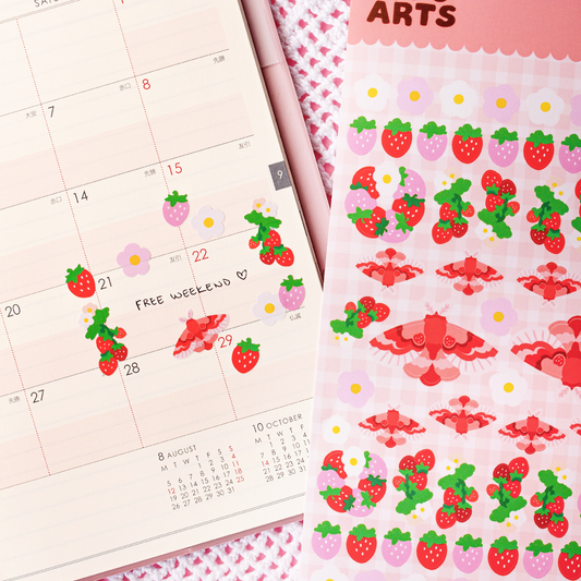 Mansikka yöperhonen | Vinyylitarra-arkki